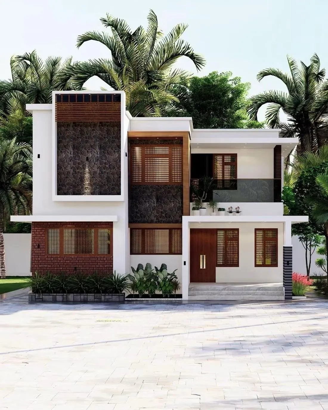 Proposed Residence: Stone & Timber Facade